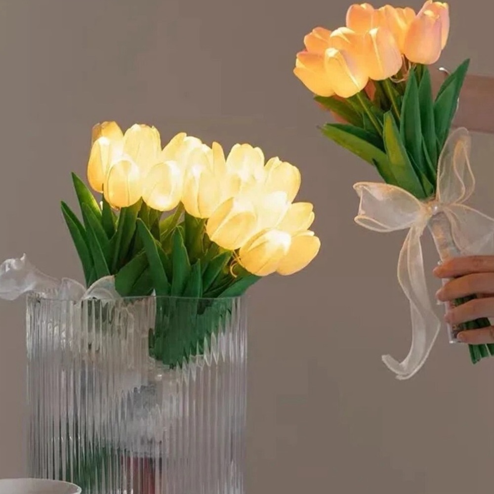 2x White Tulip Lamp, a Lasting Alternative to Expensive Bouquets!